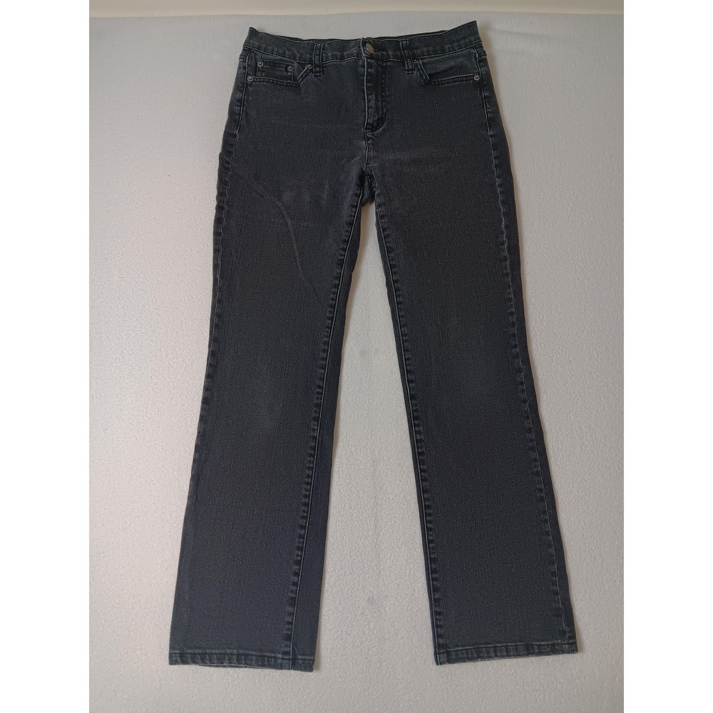 Lauren Jeans Co. Ralph Lauren Straight Jeans Womens 6 Gray Dark Wash Stretch